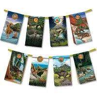 GKA XL Adventskalender T-Rex für Kinder zum Selbstbefüllen 24 große Papiertüten mit 24 Sticker und 4 m Satinband TapirElla von Lutz Mauder