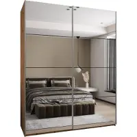 MEBLE KRYSPOL LUX 2 Schrank - 245,5x200x64cm - Artisan, Schwarz, Silber