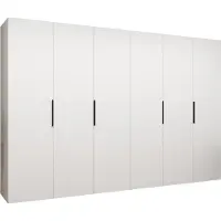 MEBLE KRYSPOL , Kleiderschrank, Schrank 300 cmx202x52, Weiß, Schwarz