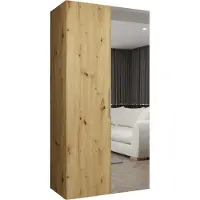 MEBLE KRYSPOL , Kleiderschrank, Schrank 100 cmx202x52, Artisan Eiche, Kaschmir