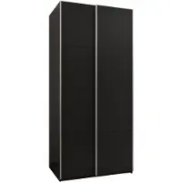 MEBLE KRYSPOL LUX 1 Kleiderschrank - 245,5x110x64cm - Schwarz, Schwarz, Silber