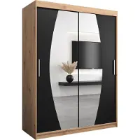 MEBLE KRYSPOL Kleiderschrank, Schiebetürenschrank Schlafzimmer, Schrank mit Spiegel ELYPSE 150 cm