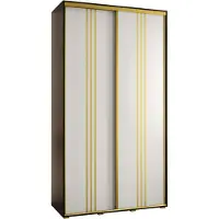 MEBLE KRYSPOL Davos 6 Schrank, zwei Türen - 235,2x130x45 cm - Schwarz Weiß Gold