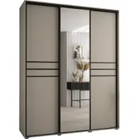MEBLE KRYSPOL Kryspol Dakota 11 Schrank, drei Türen - 235,2x200x45cm - Kaschmir Schwarz