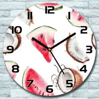 Coloray Wanduhr aus Glas Rund fi 30 Exotische Früchte Quarz Deko Schlafzimmer Büro