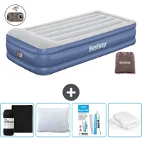 Bestway Luftmatratze - 1 Person - 97 x 191 x 46 cm - Grau/Blau - Inklusive Zubehör
