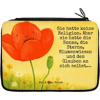 Mr. & Mrs. Panda Mäppchen Blume Mohnblume Design - Weiß - Geschenk, Schlampermäppchen, Mohn, Glaube, Federmappe, Bleistiftetui, Federtasche, Federmäppchen, Religion, Etui