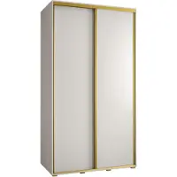 MEBLE KRYSPOL Davos 1 Schrank, zwei Türen - 235,2x140x60 cm - Weiß Weiß Gold