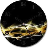 Tulup Wanduhr aus Glas 30fi Glasbild Glasuhr Gehärtetes Glas - schwarze-zeiger - Abstraction of light