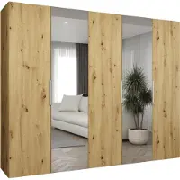MEBLE KRYSPOL , Kleiderschrank, Schrank 250 cmx202x52, Artisan Eiche, Kaschmir