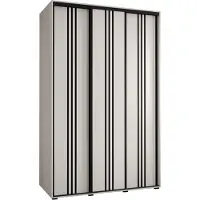 MEBLE KRYSPOL Davos 6 Schrank, drei Türen - 235,2x150x60 cm - Weiß Weiß Schwarz