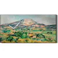 Coloray Dekor Leinwand Uhr Wandbilder Geräuschlos Kunstdruck 60x30 Mont Sainte Victoire - weiße Hände