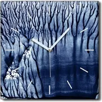 Coloray Uhr auf Leinwand 30x30 cm Wand Uhr Dekoration Wohnzimmer Segeltuch weiße Zeiger -Abstraktion Aquarell