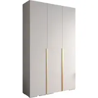 MEBLE KRYSPOL Inova 1 Schrank - 236,7x150x47cm - Weiß Weiß Gold