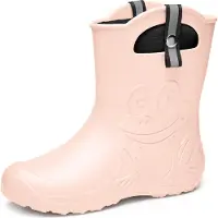 Ladeheid Damen federleichte EVA Gummistiefel Regenschuhe gefüttert LA-CA-FrogWom265 (Puderrosa, 40/41)