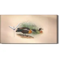 Coloray Wanduhr Bürouhr Leinwand Bild Geräuschlos 60x30 Vögel Wild Tiere Zeichnung Kunst - weiße Hände