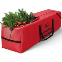 BALCONERA 125×40×50 cm Aufbewahrungstasche für Weihnachtsbaum bis zu 274cm, Reißfest Transporthülle Wasserdicht, Rot
