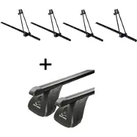 VDP 4x Fahrradträger ORION + Dachträger Stahl kompatibel mit für Renault Clio III 5 Türer 2005-2012