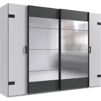 Wimex Dreh-/Schwebetürenschrank Stockholm Kleiderschrank 270x65x210cm weiß graphit
