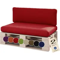 Sunnypillow Palettenkissen für Palettenmöbel - 2er Set - Palettenauflage für Palettensofa für Haus Garten - Palettenpolster mit abnehmbarem Bezug für Europaletten - Rückenkissen & Sitzkissen Rot