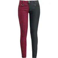 Banned Alternative Stoffhose Damen Punk Trousers schwarz/rot W26L32