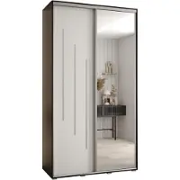 MEBLE KRYSPOL Davos 9 Schrank, zwei Türen - 235,2x130x45 cm - Schwarz Weiß Silber