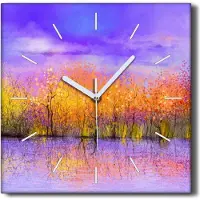 Coloray Hodiny Unikátní 30x30 cm Tiché hodiny Pro obývací pokoj a kuchy Nástnné hodiny Plátno erné ruiky hodin - Stromy nebe