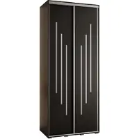 MEBLE KRYSPOL Davos 8 Schrank, zwei Türen - 235,2x100x45 cm - Schwarz Schwarz Silber