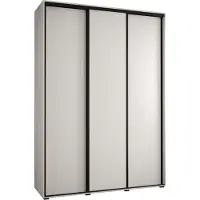 MEBLE KRYSPOL Davos 1 Schrank, drei Türen - 235,2x170x45 cm - Weiß Weiß Schwarz