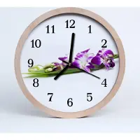 Tulup Holzuhr 30fi cm wanduhr - Blumen Blumen