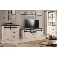 Furn.Design Wohnwand "Stove" in weiß Pinie Schrankwand 4-teilig 388 x 201 cm