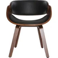 Miliboo - Design-Stuhl Schwarz und dunkles Holz Nussbaum BENT