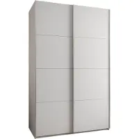 MEBLE KRYSPOL LUX 1 Kleiderschrank - 245,5x150x64cm - Weiß, Weiß, Silber