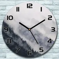 Coloray Wanduhr aus Glas Rund fi 30 Landschaft Malerei Quarz Deko Schlafzimmer Büro