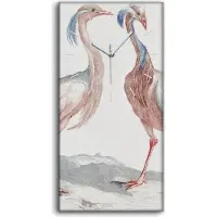 Coloray Wohnzimmer-Bild Leinwand Uhr Geräuschlos 30x60 Malerei Tier Vogel Kunst - weiße Hände
