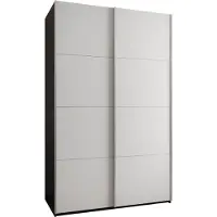 MEBLE KRYSPOL LUX 1 Kleiderschrank - 245,5x160x64cm - Schwarz, Weiß, Silber