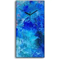 Coloray Wandkunst Leinwand Bild Uhr Geräuschlos Kunstdruck 30x60 Malerei Abstrakte Kunst - schwarze Hände
