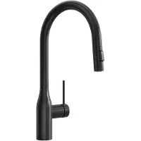 CECIPA MAX Schwarz Edelstahl Wasserhahn Küche Ausziehbar, 360° Schwenk Armatur Küche mit Hohem Bogen, Mischbatterie mit Zugauslauf für Spüle