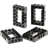 LEGO 4x Technic Bau Stein Rahmen 4x6 schwarz Lochbalken Punkt 4144025 32531