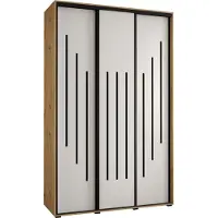 MEBLE KRYSPOL Davos 8 Schrank, drei Türen - 235,2x150x60 cm - Artisan Weiß Schwarz