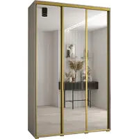 MEBLE KRYSPOL Kryspol Dakota 2 Schrank, drei Türen - 235,2x150x45cm - Kaschmir Gold