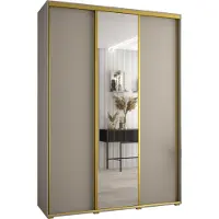 MEBLE KRYSPOL Kryspol Dakota 3 Schrank, drei Türen - 235,2x180x60cm - Kaschmir Gold