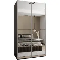 MEBLE KRYSPOL LUX 2 Schrank - 245,5x140x64cm - Schwarz, Artisan, Silber