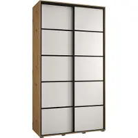 MEBLE KRYSPOL Davos 4 Schrank, zwei Türen - 235,2x130x45 cm - Artisan Weiß Schwarz