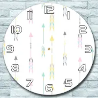 Coloray Wanduhr aus Glas Rund fi 30 pfeil rosa gelb grün Quarz Deko Schlafzimmer Büro