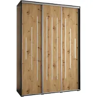 MEBLE KRYSPOL Davos 12 Schrank, drei Türen - 235,2x180x45 cm - Schwarz Artisan Silber