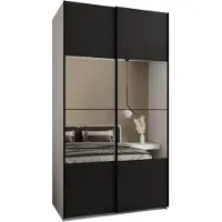 MEBLE KRYSPOL LUX 4 Schrank - 245,5x140x64cm - Weiß, Schwarz, Schwarz