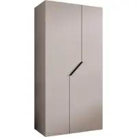 MEBLE KRYSPOL Schrank 100x202x52 cm mit Kleiderstange, 2xTür, ANDREW, Kaschmir, Griff Schwarz