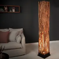 Cagü : Design Stehlampe PALU aus Longan-Holz handgefertigt mit LED Beleuchtung 173cm Höhe