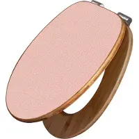 Banjado Design WC Sitz Bambus Absenkautomatik -Rosa Arabesque - Toilettendeckel mit Absenkautomatik Holz/hochwertiger Bambus Klodeckel/WC-Sitz für alle gängigen Toiletten [TDB2 11446]